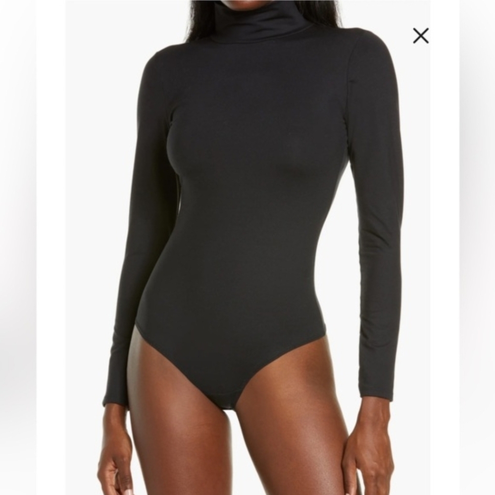 Spanx Black Bodysuit Long Sleeve Size S